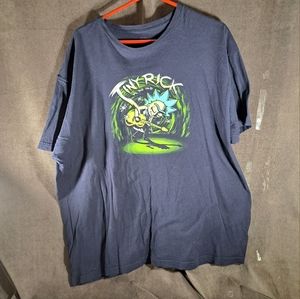 RIP T Rick and Morty Tiny Rick VS. The Old Navy Blue Graphic Tee VG 3X